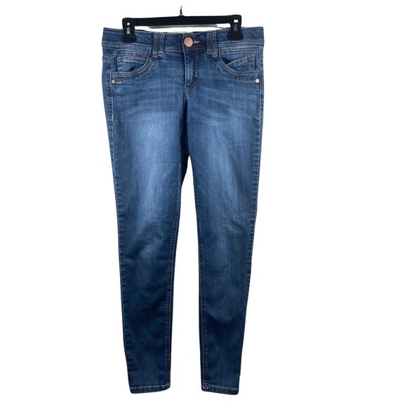 DEMOCRACY AB Womens SIZE 6 MID RISE DARK WASH Skinny BLUE DENIM JEANS STRETCH - Picture 1 of 4